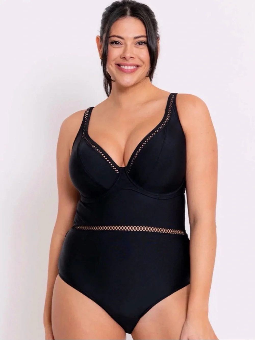 NWT Curvy Kate UK 38 HH/ US 38/ EU 85L One Piece First Class Plunge Swimsuit